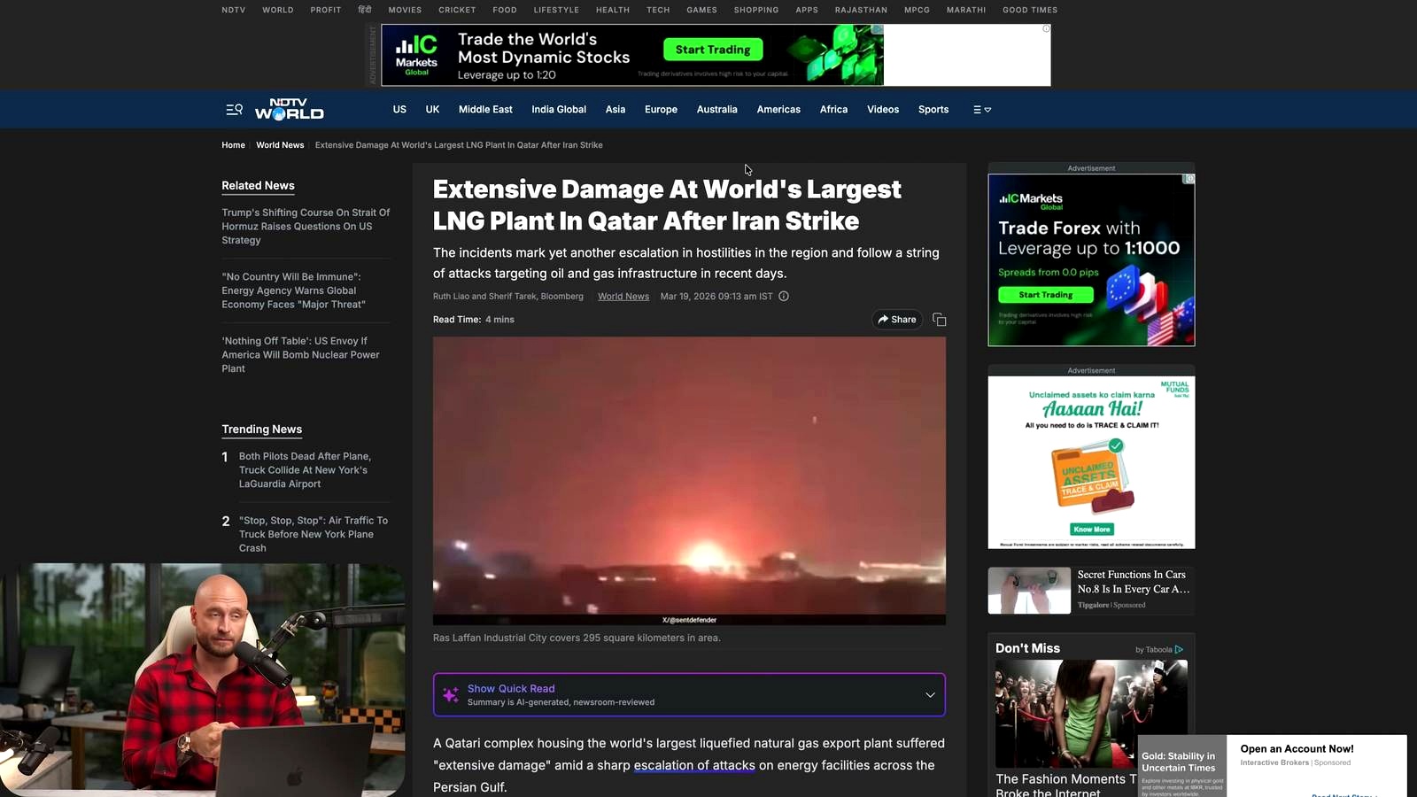 Natural Gas Shock After Damage in Qatar and Iran discussed in the video