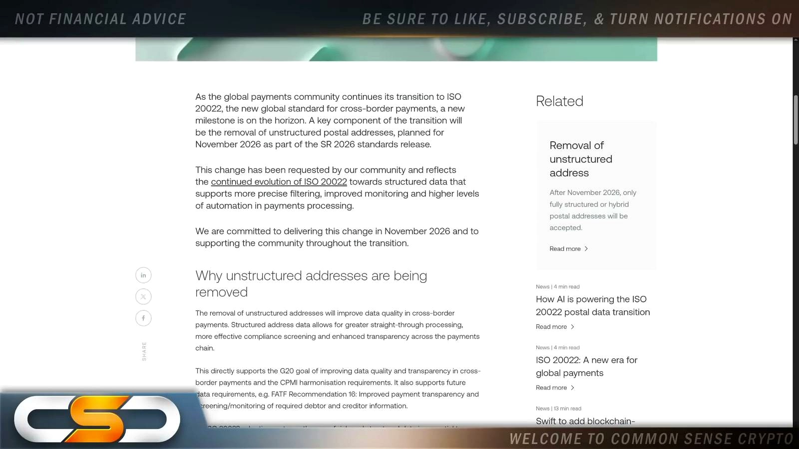 ISO 20022: major shift or community psyop? discussed in the video