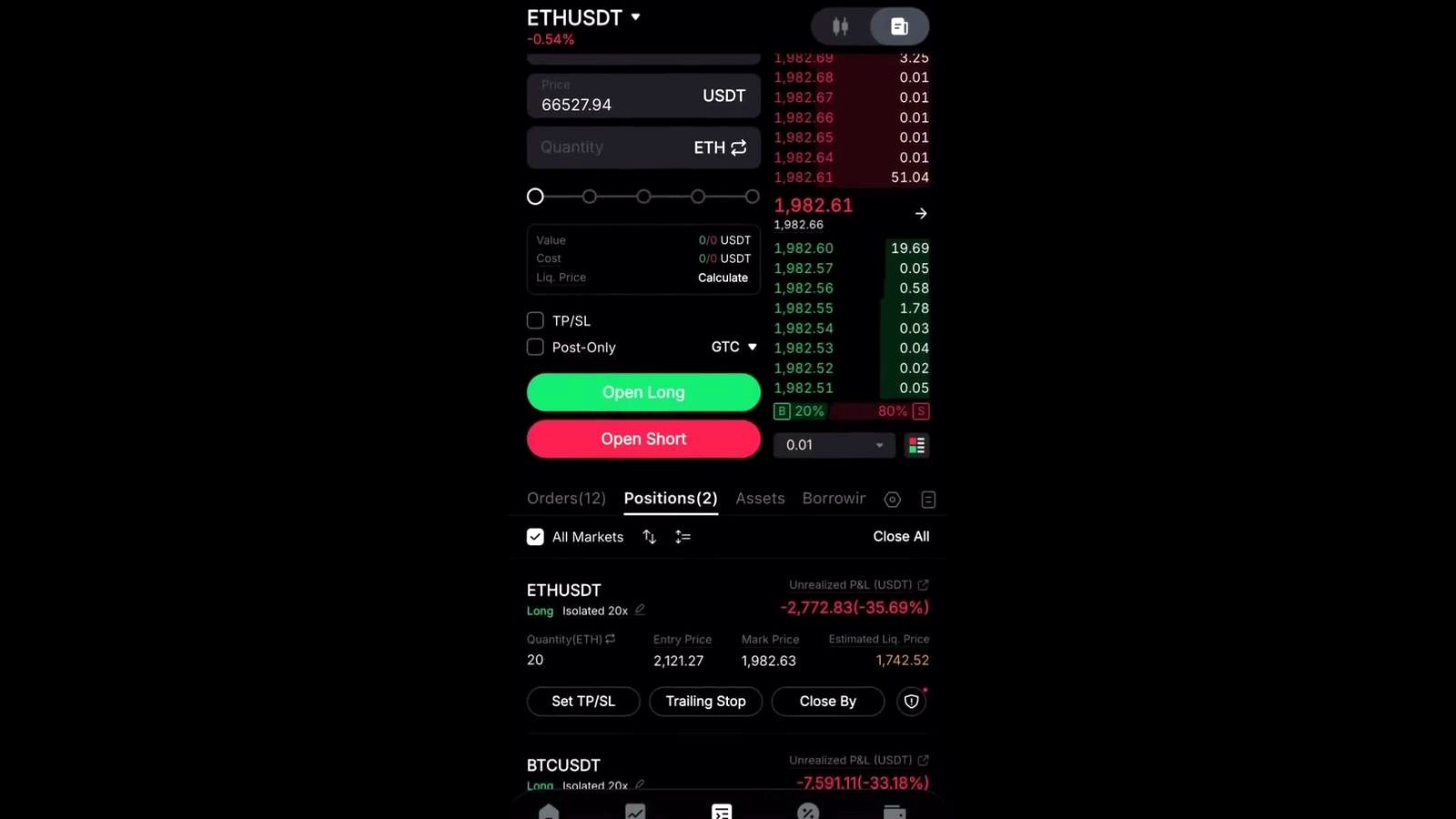 How he is positioning around BTC and ETH weakness