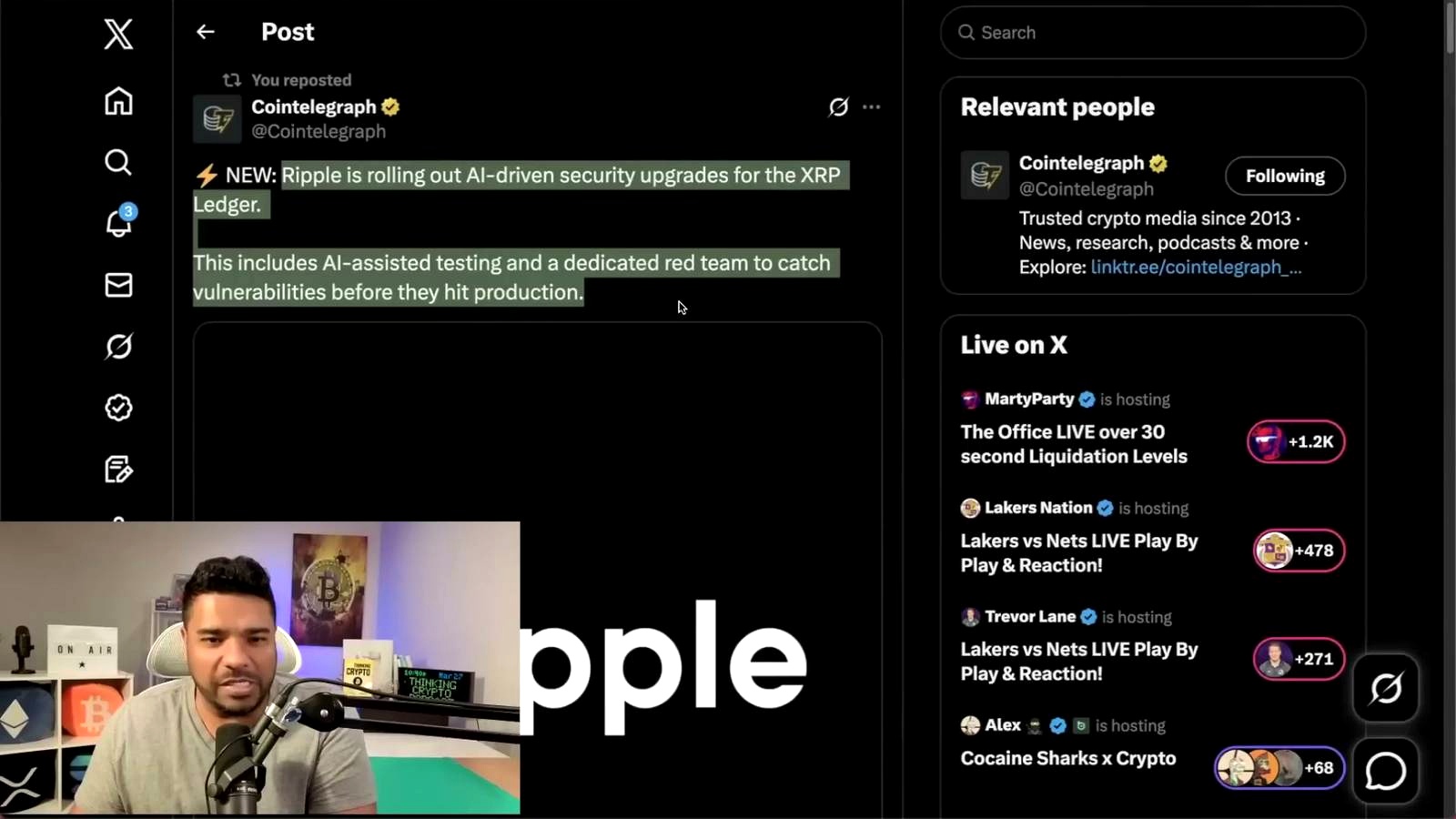 Ripple’s XRP Ledger is adding AI-assisted security measures discussed in the video