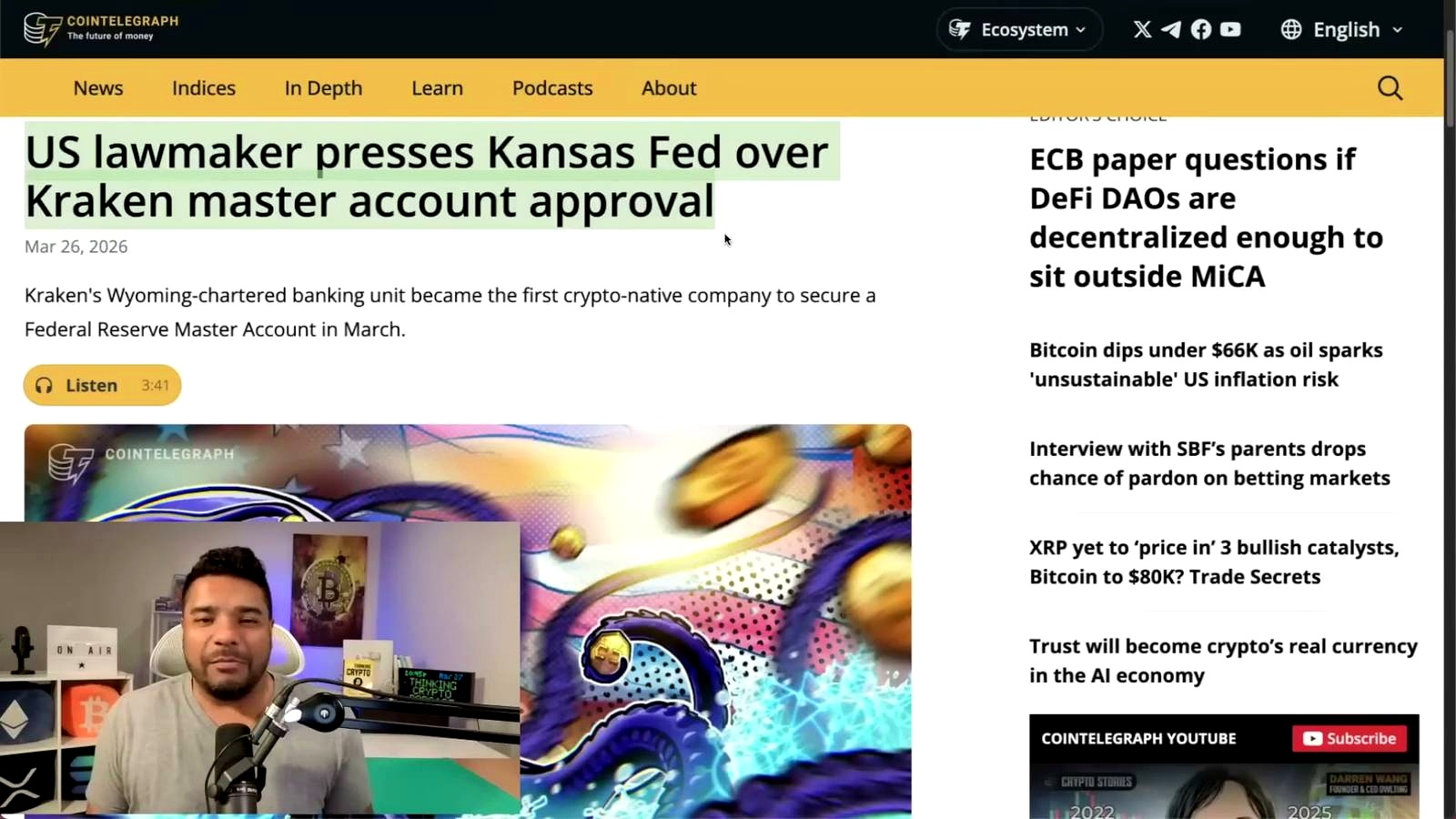 Political friction is still shaping the market backdrop discussed in the video