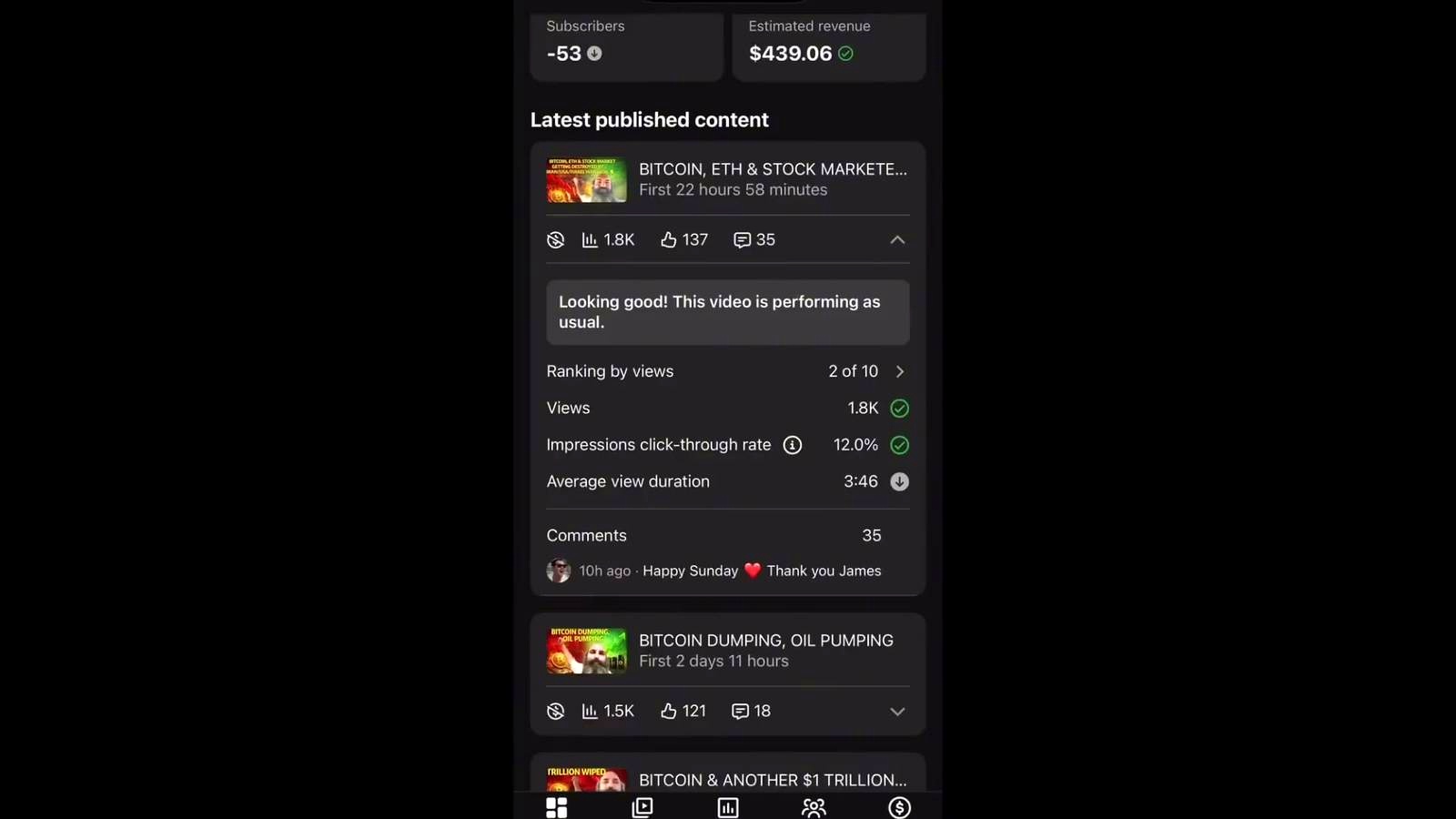 Specific numbers from the video