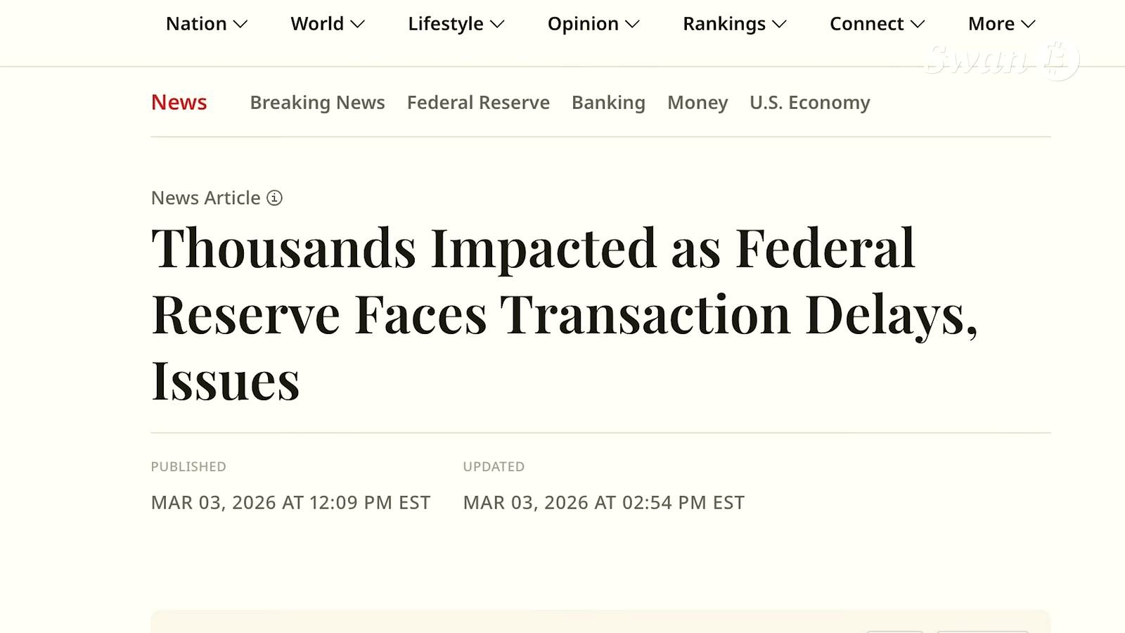 The Fed System Went Down While Bitcoin Kept Running discussed in the video